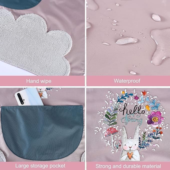 Kitchen Apron for Women with Big Front Pocket Hand-Wiping Waterproof Apron for Kitchen