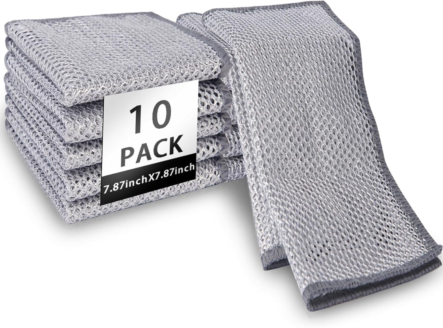 Multipurpose Wire Dishwashing Rags for Wet and Dry Pack of 10