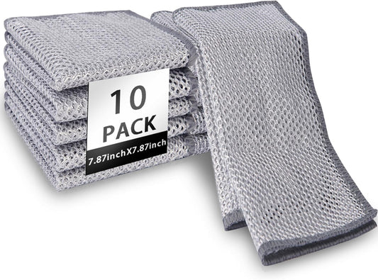 Multipurpose Wire Dishwashing Rags for Wet and Dry Pack of 10